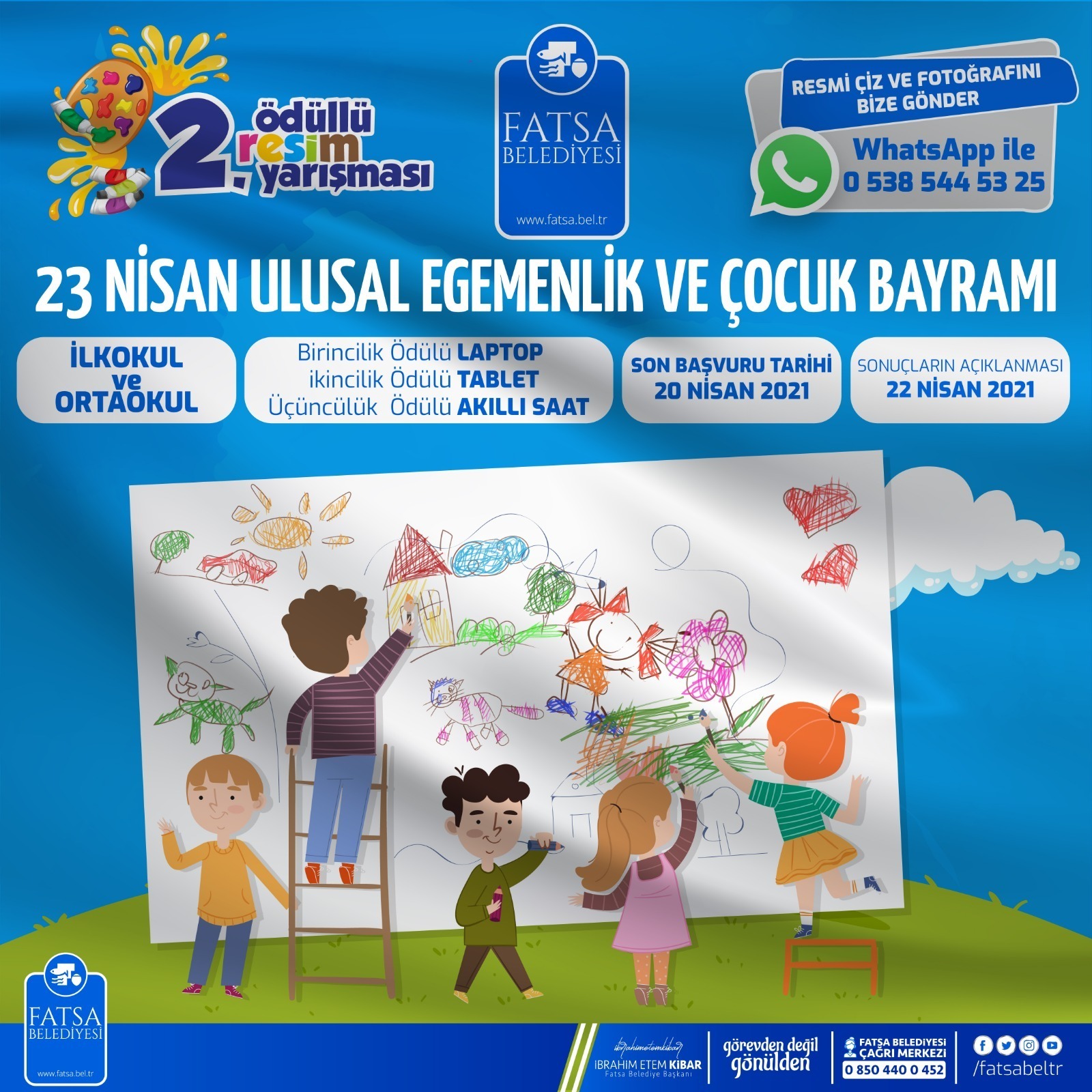 Fatsa Belediyesi, 23 Nisan ödüllü ikinci resim yarışması düzenliyor