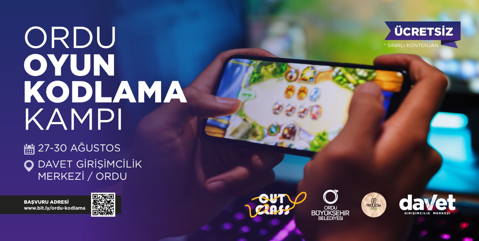 Ordu Oyun Kodlama Kampı başvuruları 27-30 Ağustos tarihleri arasında başvurular gerçekleşecek