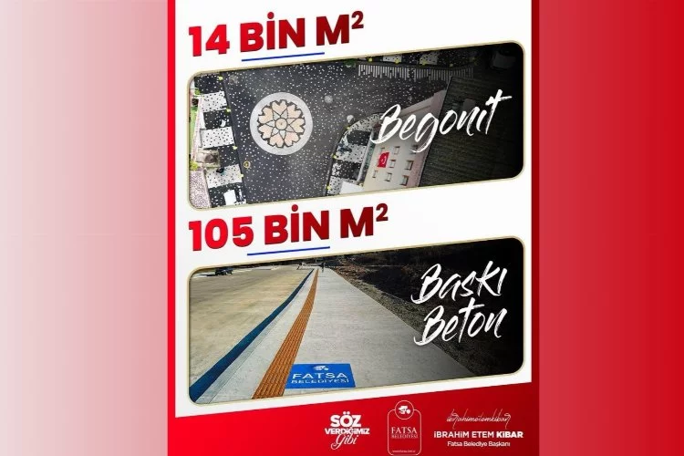105 BİN METREKARE BASKI BETON YAPILDI