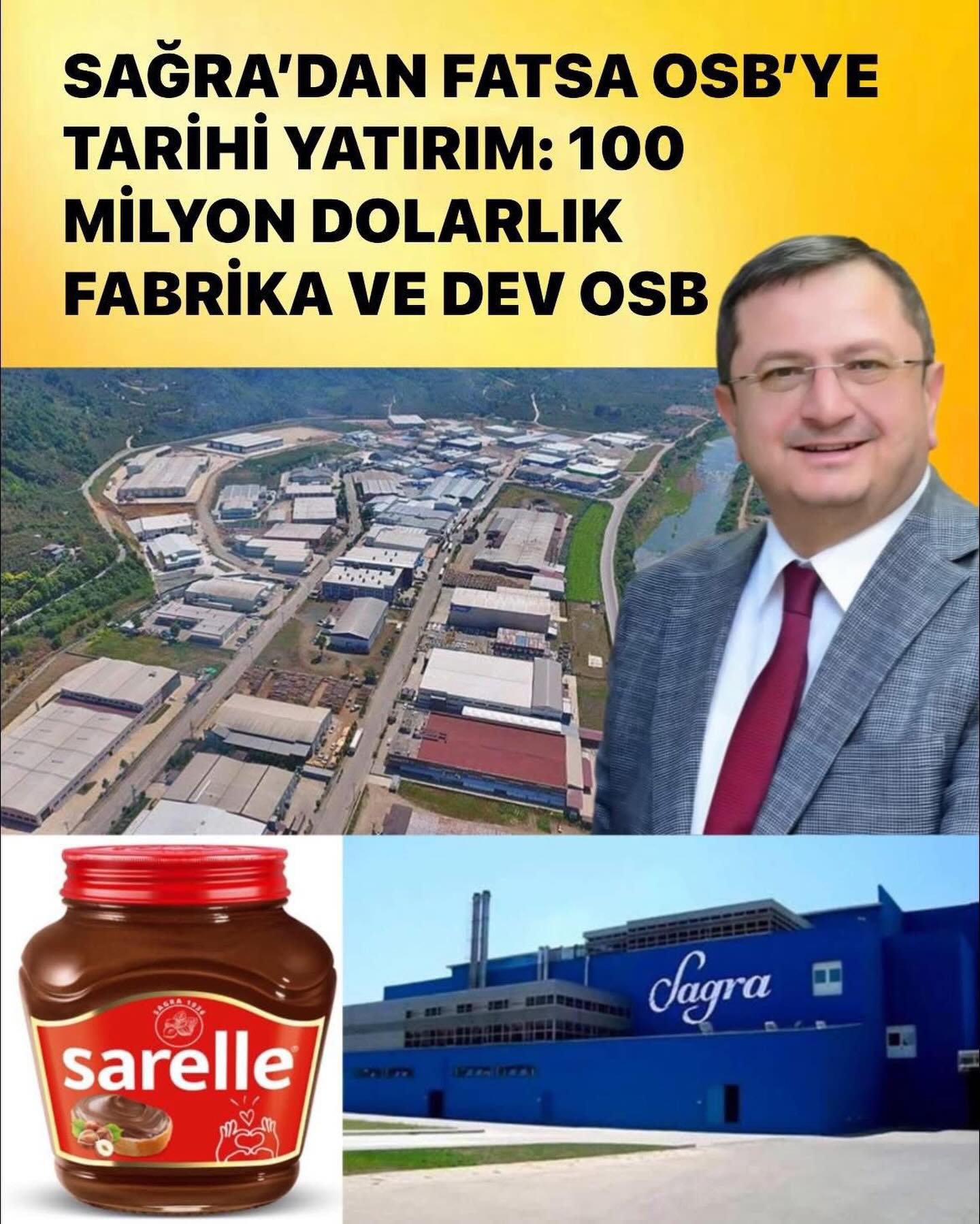 SAGRA’DAN FATSA OSB’YE TARİHİ YATIRIM: 100 MİLYON DOLARLIK FABRİKA VE DEV OSB