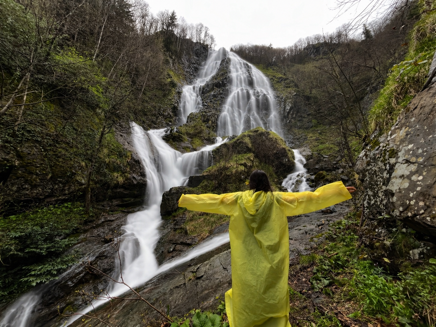Karadeniz’in “Niagara’sı Ulubey Çağlayan Şelalesi  Ziyaretçilerini Büyülüyor